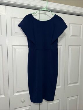 Express Navy Cap-Sleeve Sheath Dress